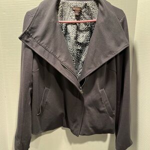 Dana Buchman Gray Blazer Asymmetrical Design